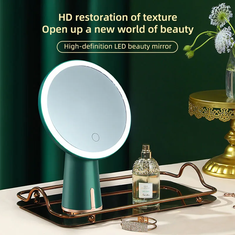 

Desktop LED makeup mirror with light beauty mirror suitable for multiple scenes beauty mirror portable folding dressing mirror