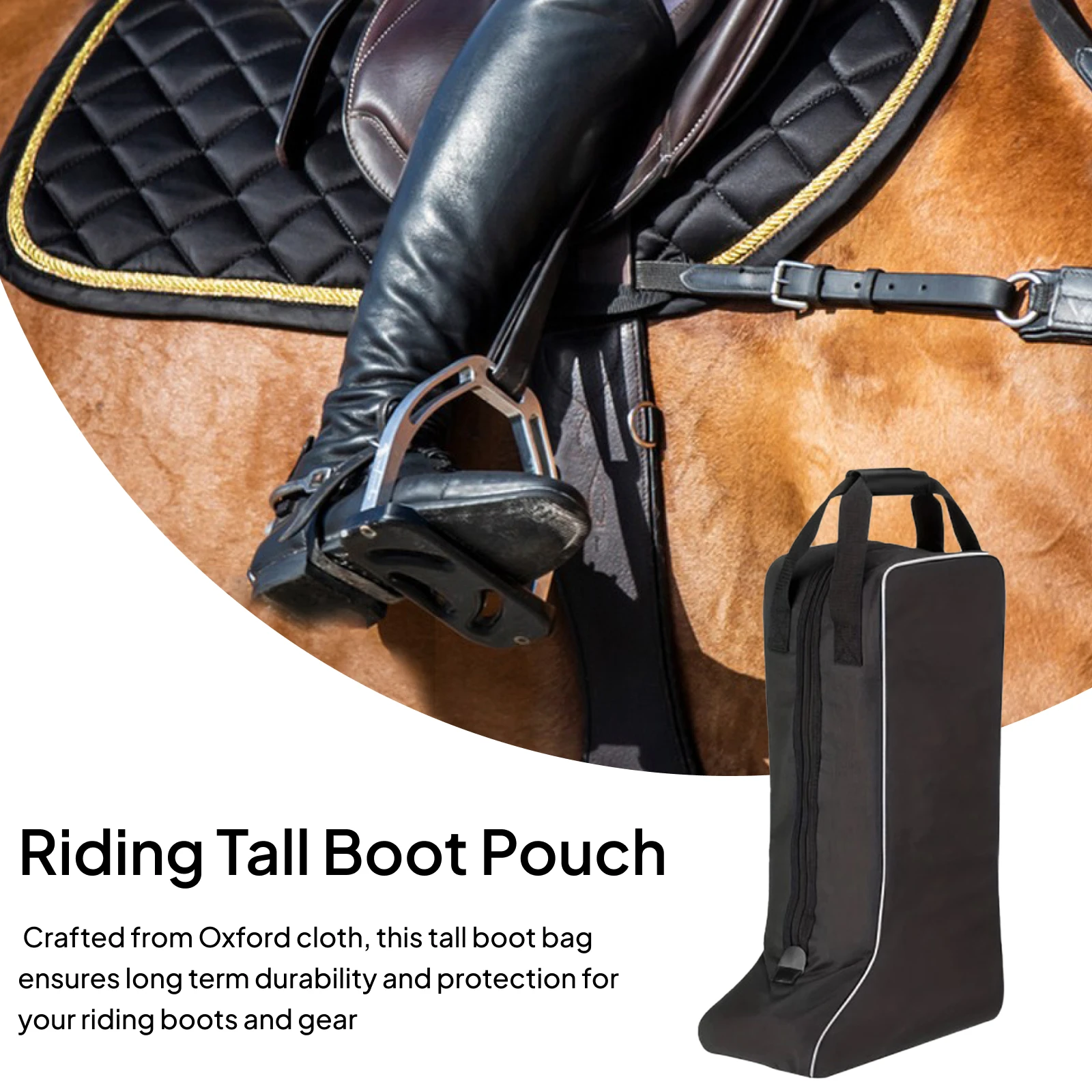 Horse Riding Tall Boot Bag Home Equestrian Pack Equipment Carry Pouch for Shows Knight Boots Horsewhip Horse Riding Boots Sports