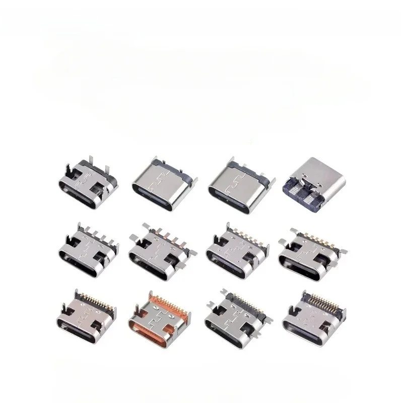 10 sztuk USB typu C 2/4/6/16/24 złącze pinowe gniazdo żeńskie interfejs ładowania SMD SMT PCB lutowanie DIY naprawa złącze USB-C typu C — zdjęcie 2
