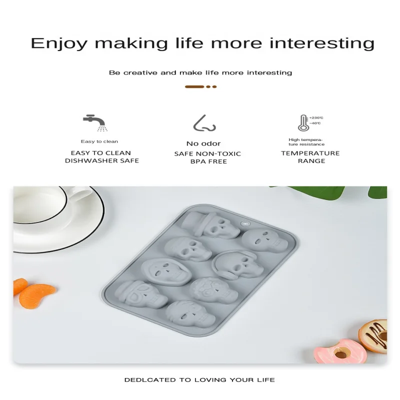 سيليكون سلسلة الجمجمة قالب الكعكة ، الجمجمة الشعبية ، الشوكولاته ، هالوين ، الحلوى ، 8 صف ، مجموعة متنوعة من الأساليب