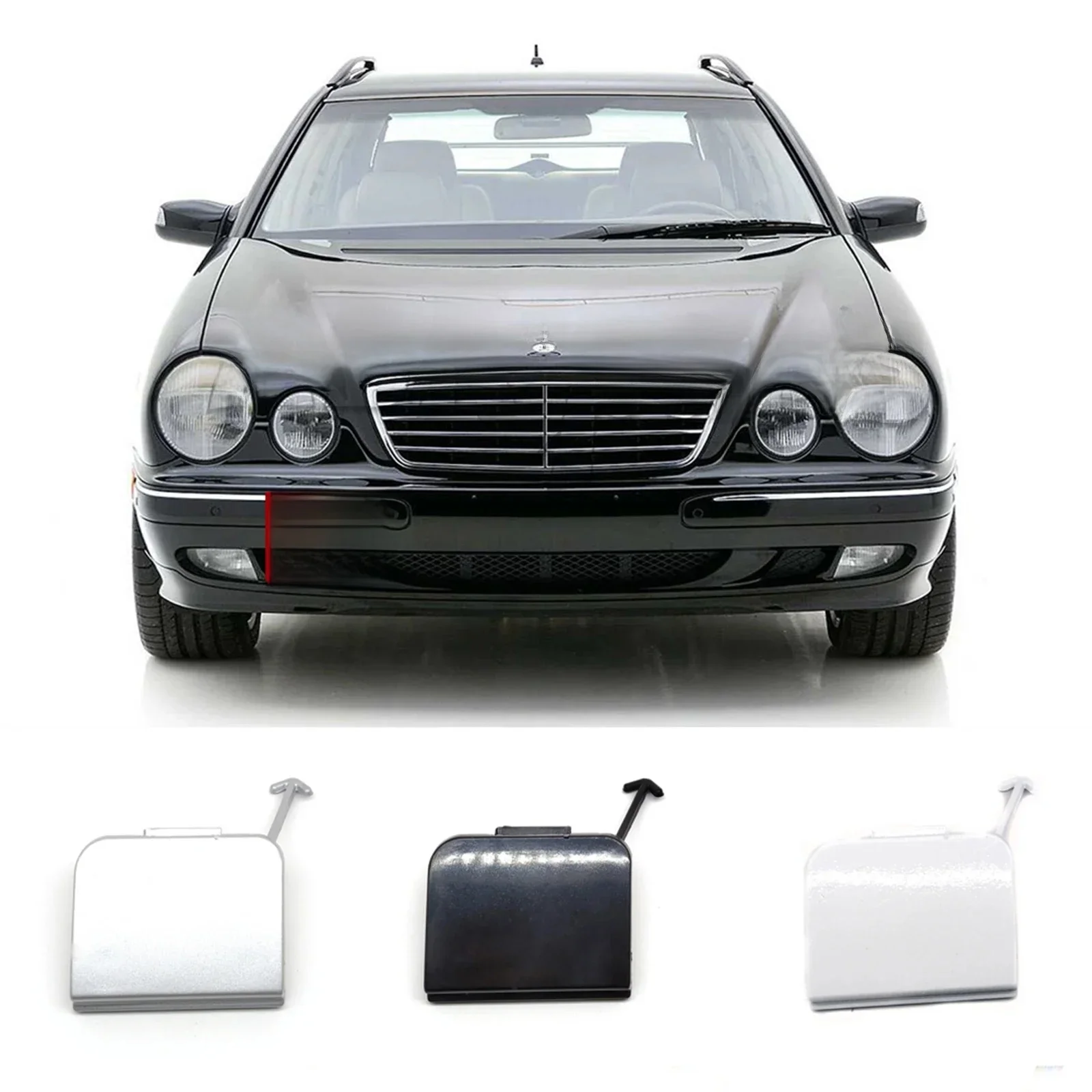 A 2108850026   Pasuje do 96-02 Mercedes-Benz E W210 S210 E200 E220 E240 E270 E280 E320 E420 E430 E55 AMG Przednia osłona holownicza — zdjęcie 2