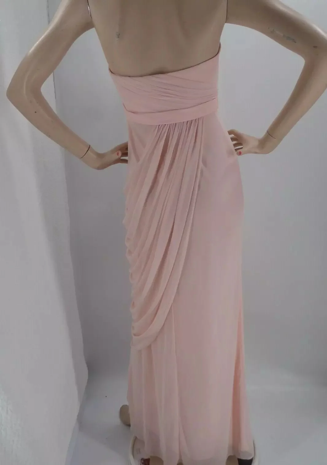 Eenvoudige chiffon strapless a-lijn bruidsmeisjesjurk met split Sweetheart Empire galajurken Rugloze vloerlengte avondjurken