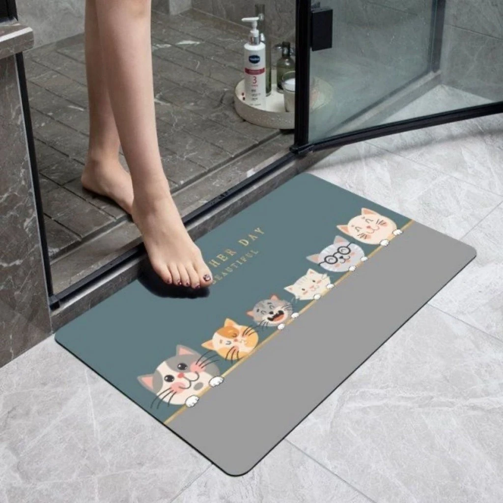 Bathroom Mat Absorbs Water Non-slip Quick Drying 38x58cm