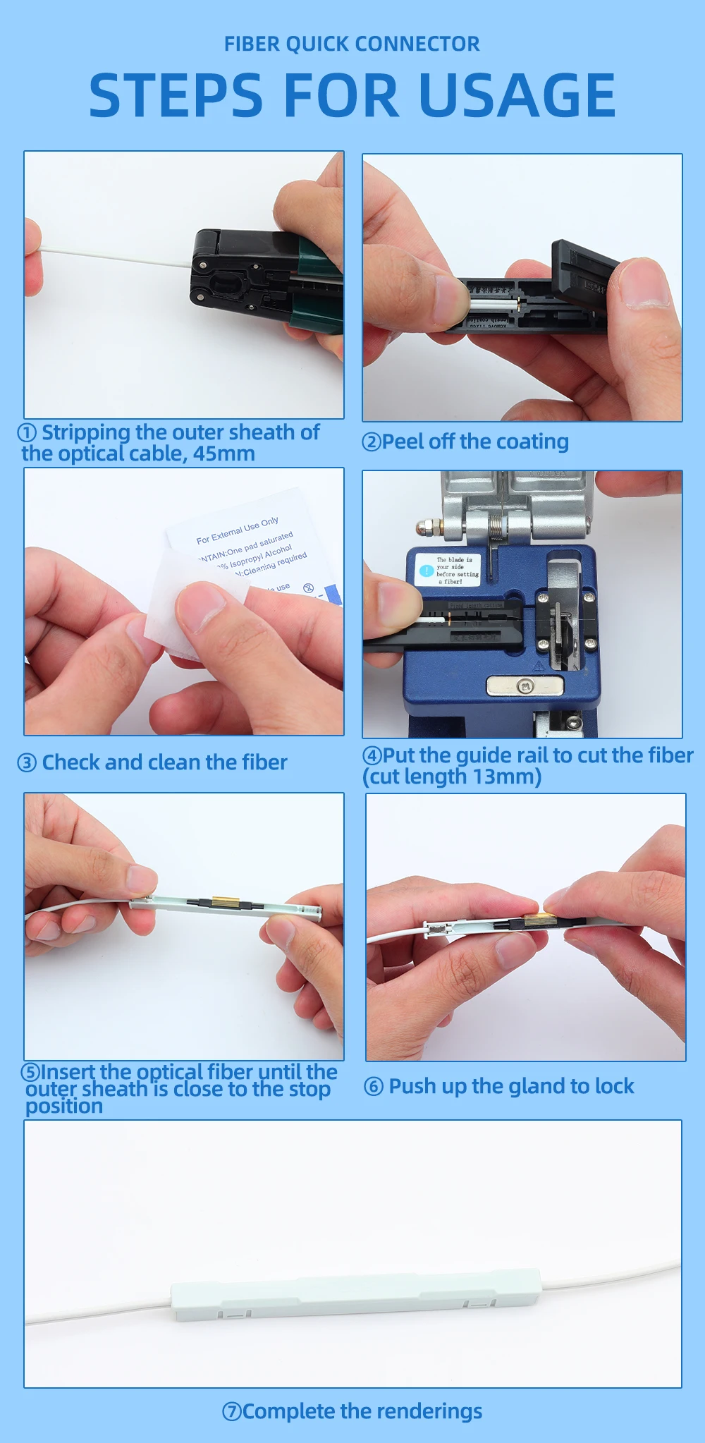 L925BP Drop Cable FTTH Fiber Optic Mechanical Splice Fiber Optic Mechanical Splicer fast connector Cold splice