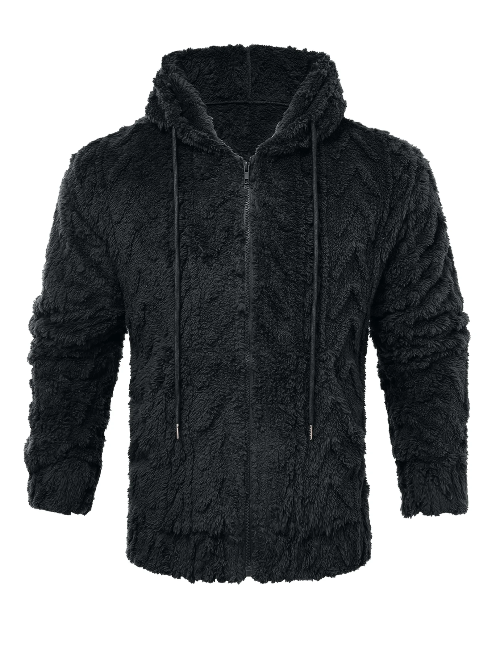 

Men'S Letter Drawstring Hooded Jacket Made Of Soft And Comfortable Jacquard Velvet Fabric With Double Pocket Design Coat