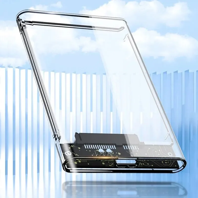 Boîtier HDD SSD 2.5 pouces SATA vers USB 3.1 Type C 4 to boîtier de disque dur externe Transparent Compatible UASP SATA III ordinateur portable