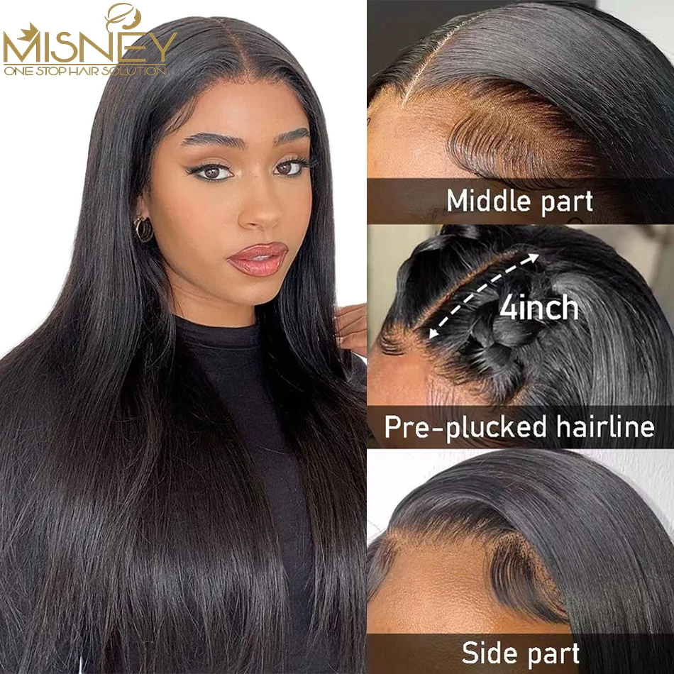 13x1 T Part Human Hair Lace Frontal Wig Straight Human Hair Wigs for Women 18inch 220% Density Body Wave Loose Deep Wigs On Sale