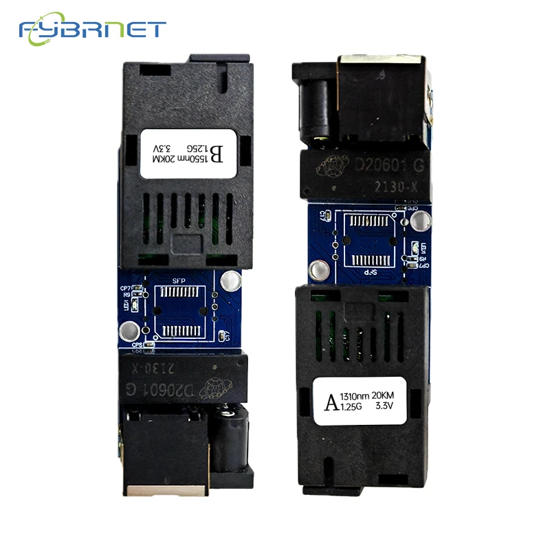 5 Pairs Mini SC Gigabit fiber Media Converter 1F1E placa metro fibra PCBA Board Single mode Simplex 100/1000M Fiber Switch