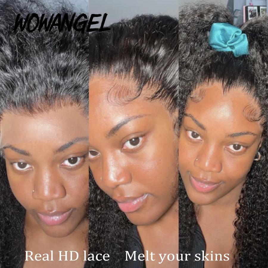 WOWANGEL 34 Inci Wig Gelombang Air 5X5 HD Wig Rambut Manusia Penutupan Renda 250% Wig Keriting Penutupan Semua Kulit Meleleh Wig Rambut Remy untuk Wanita