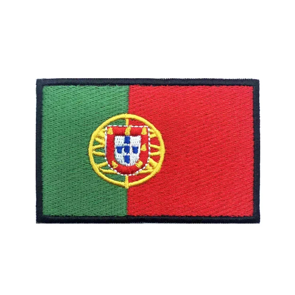Flaga Portugalii Naszywki na ramię Haftowana naszywka z haczykiem i pętelką Żelazko na haftowanej odznaku Wojskowy pasek — zdjęcie 2