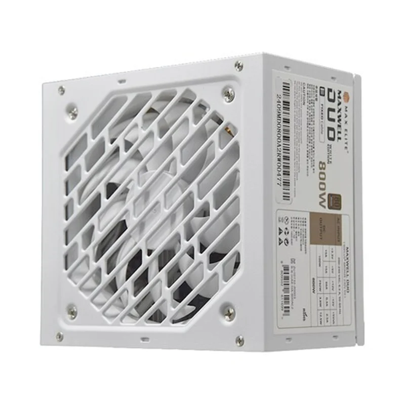 ماكس إمدادات الطاقة النخبة المحلية والحقيقية ، Maxwell Duo ، ، 80 W Plus البرونزية ، PCIE5 مسطحة ، بيضاء ، الشحن المحلي