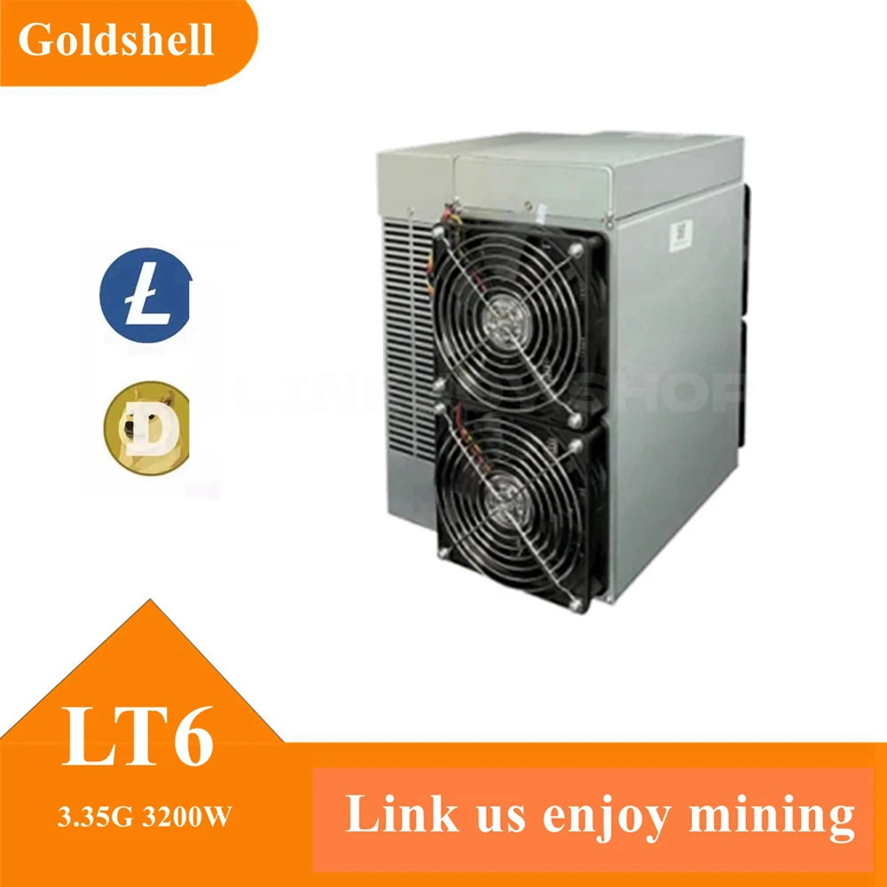 Goldshell Lt6 Litecoin Miner Harshrate 3.35gh/S Can Mining Doge Scrypt Algorithm Asic Dogecoin with PSU Included