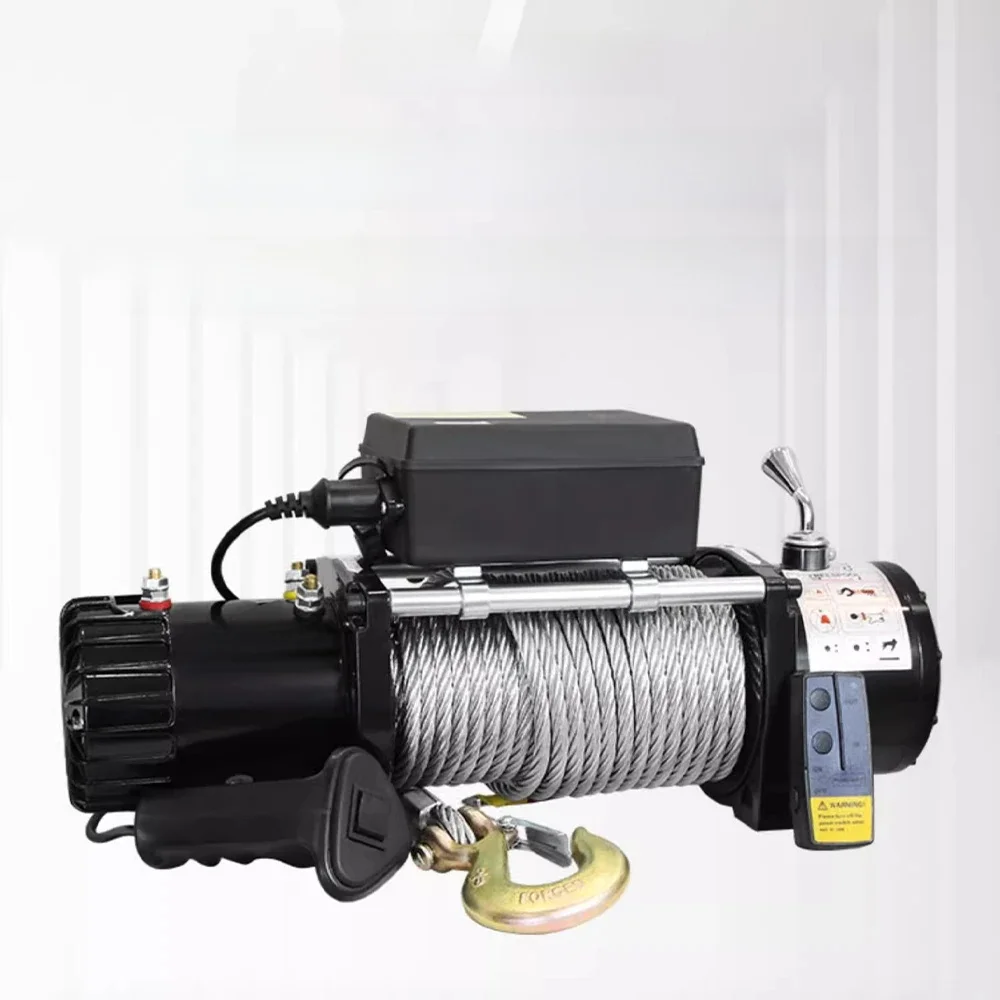 12V/24V Electric Winch Waterproofing Car Mounted Small Crane Off-road Automotive Self-Help Electric Hoist Winch Extractor