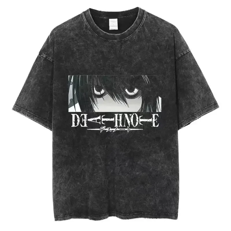 Women Man T-shirt Japanese Anime Death Note Print Punk Gothic T-Shirt 2024 Harajuku Style Cotton Loose Short Sleeve Tee Shirts