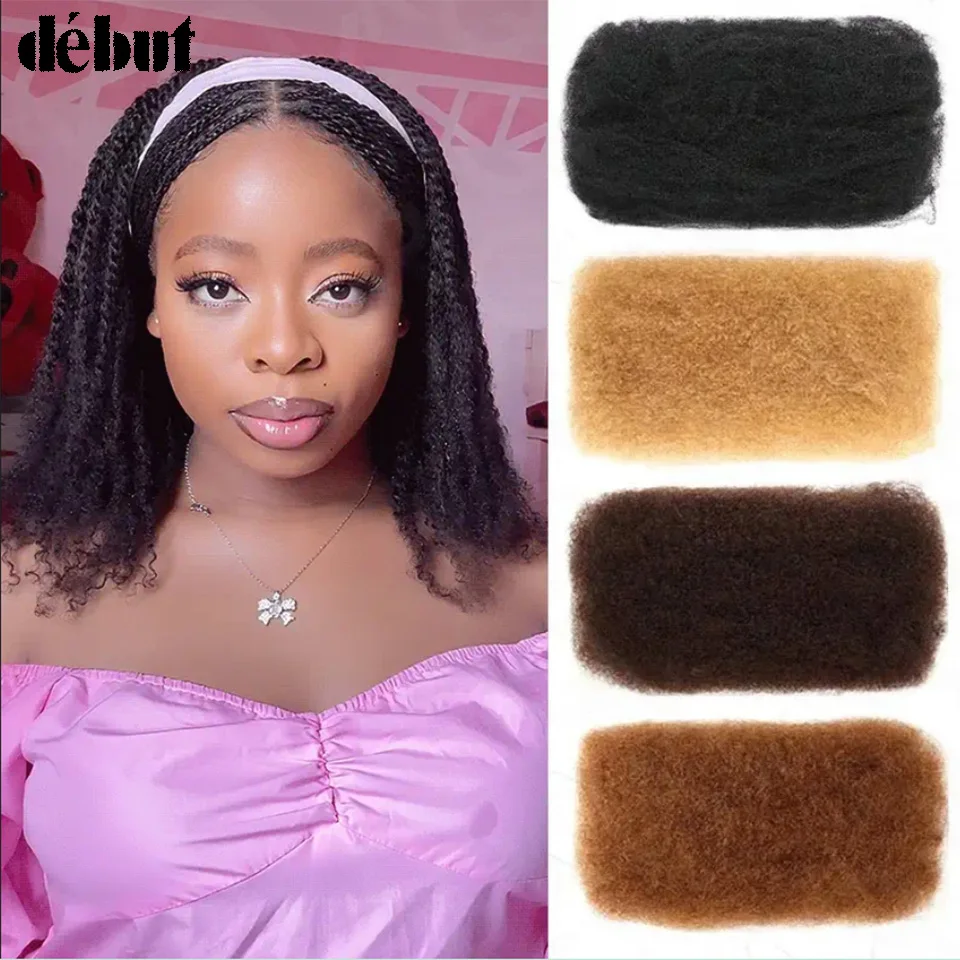 Malaysia Afro Kinky Curly Bulk Human Hair For Braid Twists Curly Hair Extension Hair for Dreadlock Extension Create Dreadlocks