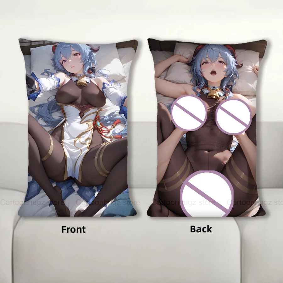 Anime Pillow Genshin Impact Ganyu Dakimakura Nsfw Half body Cartoon Pillow Core Double Side Print