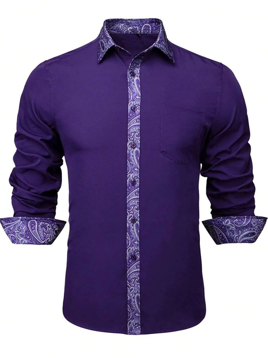 

2025 New Men's Long-Sleeve Shirt, Business Office Attire, Button-Up Shirt, Loose Fit, Plus Sizes XS-4XL, Soft Fabric
