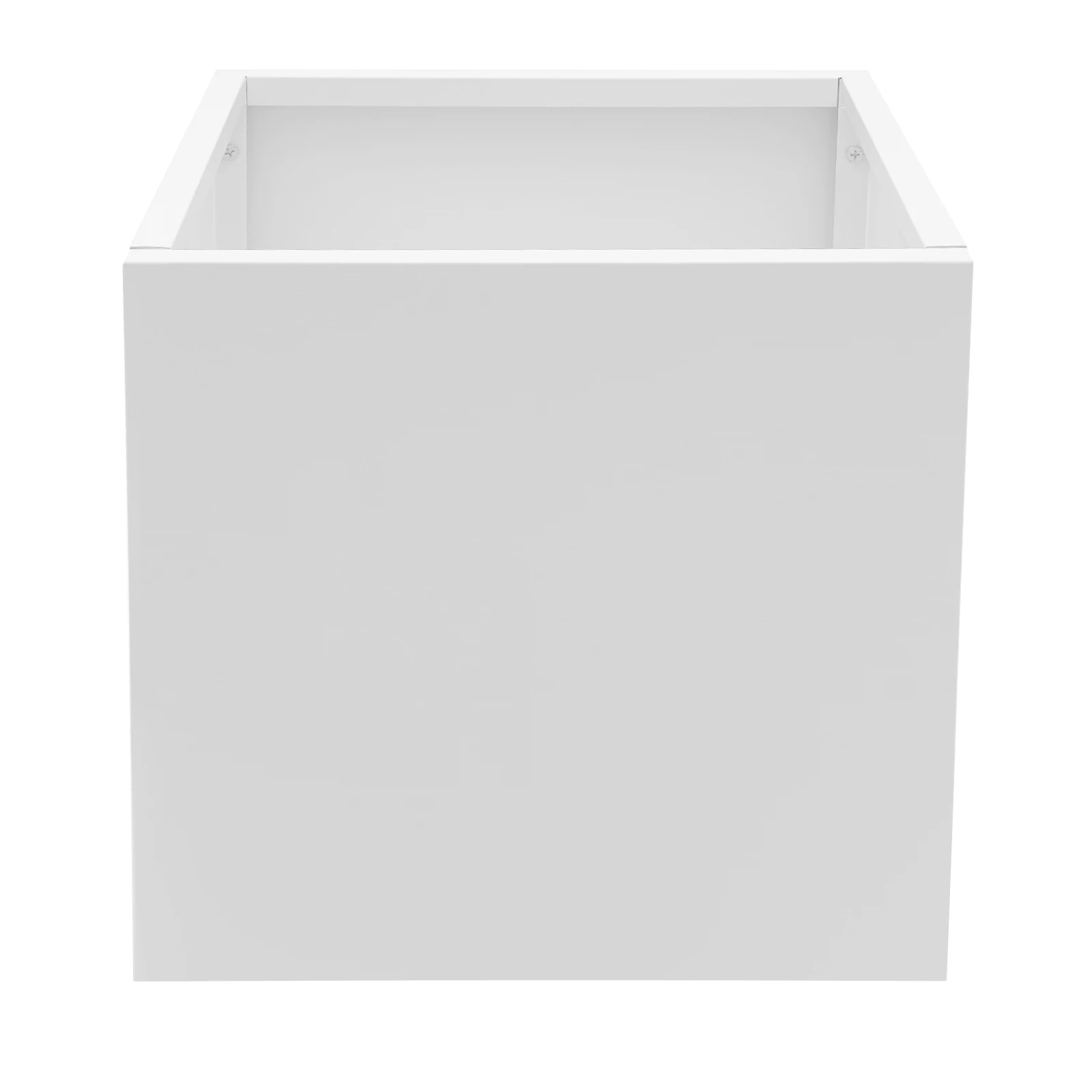 White Cube Planter Box, Indoor Outdoor Planter, Square Outdoor Planter Thickened Steel Boards for Gardens, Entrances, Patios