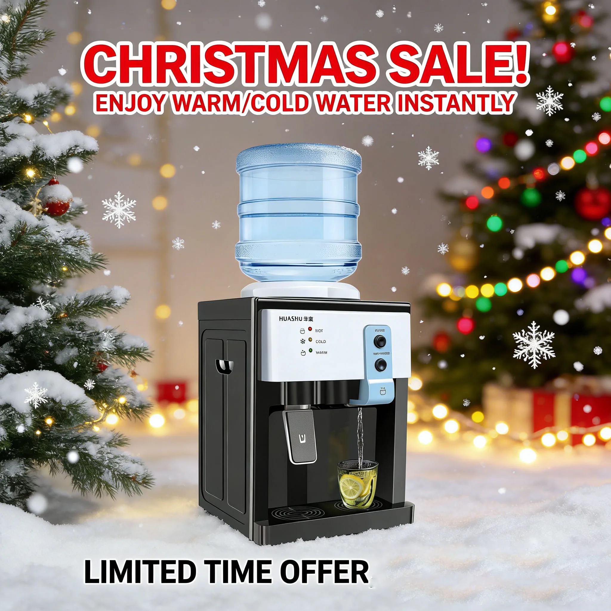 

110V 5 Gallon Top Loading Water Cooler Dispenser Countertop Hot and Cold Drinking Machine for Bedroom, Studio, Office, Grocery