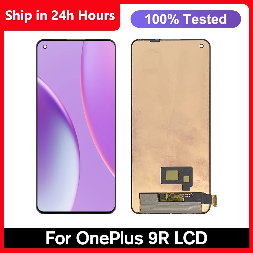 

100% Super Amoled 9R LCD For OnePlus 9R LE2101 LE2100 LCD Display Touch Screen Digitizer For 1+9r lcd LE2101 LE2100 Screen