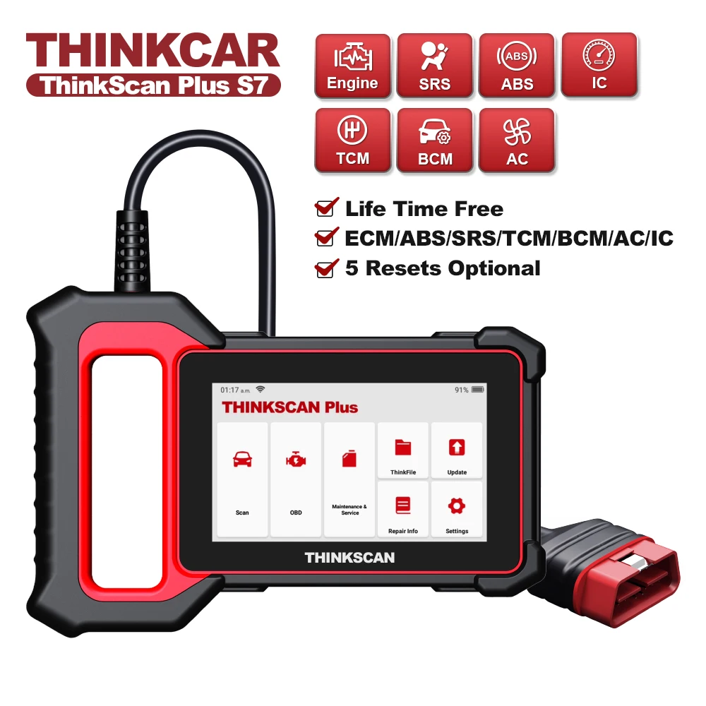 THINKCAR Thinkscan Plus S7 S6 S4 Obd2-scanner Autodiagnostische hulpmiddelen Automotivo Scanner Autodiagnosetool Codelezer 28 Resets - afbeelding 1