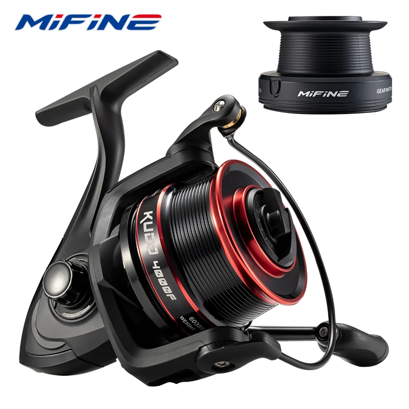 MIFINE KUDO Spinning Reel 10kg Max Drag Shallow/Deep Metal Spool 4.7:1 6+1BB Slow Pitch Reel Saltwater Wheel Fishing Accessories