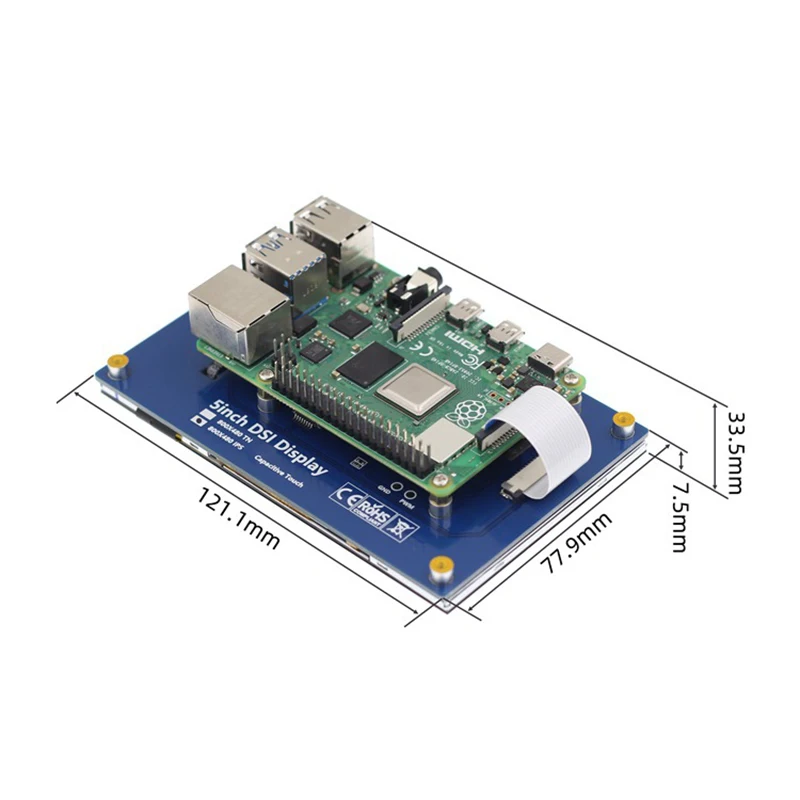 Imagem -05 - Dsi Ips Capacitivo Tela de Toque Raspberry pi Raspberry pi Mipi Tft 800x480 Monitor Lcd Suporta Framboesa Ubuntu Kali Win10