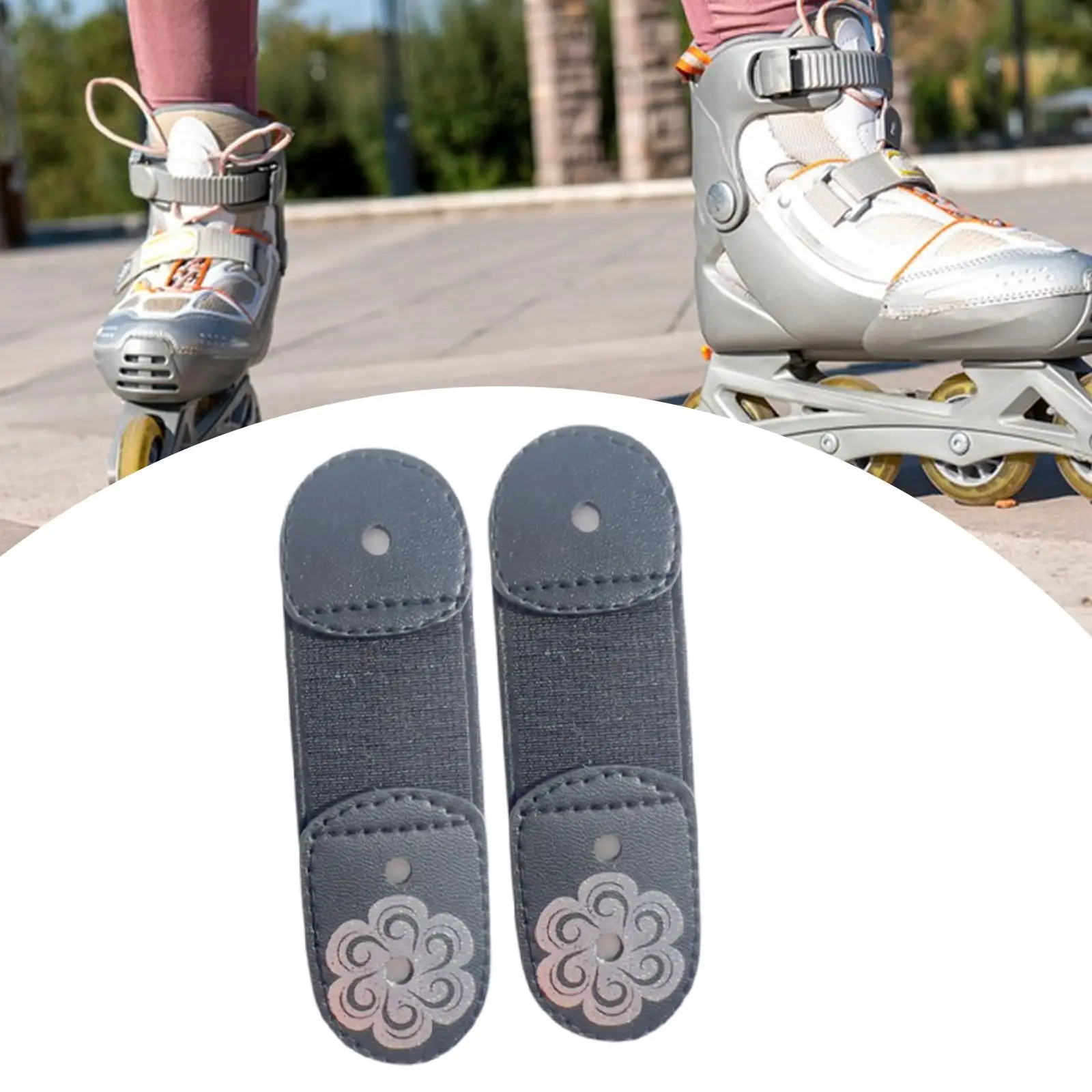 2x Figure Skating Lace Straps Versatile Cover Skating Boots Laces Protector for Training All Shoe Size Winter Practicing Dance