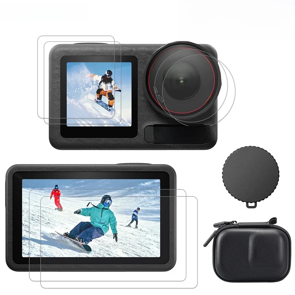 Protecteur d'écran pour DJI Osmo Action 5 Pro 4 3, Film en verre trempé, couvercle d'objectif, étui pour accessoires DJI Action 4 5Pro
