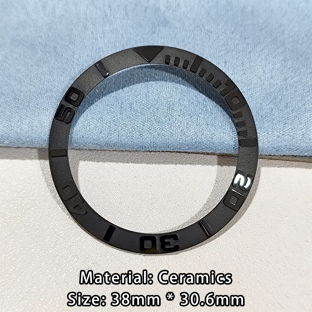 38mm*30.6mm Sloping Ceramic Bezel 38mm*30.6mm Diving Ceramic  Frosted Bezel NH35 GMT Automatic Movement Watch Bezel Accessories