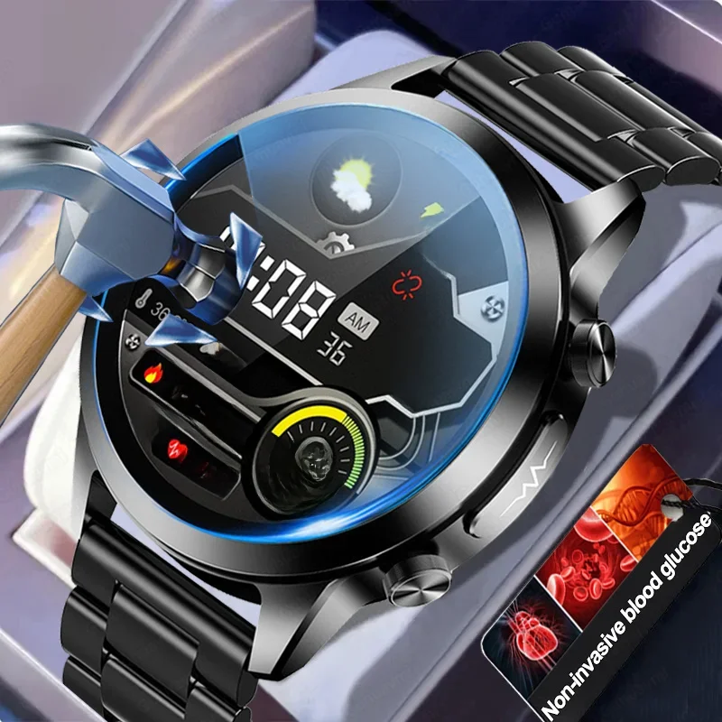 Neue Saphirglas amoled Blutzucker Smartwatches Männer EKG ppg Blutdruck Blut Sauerstoff Gesundheit