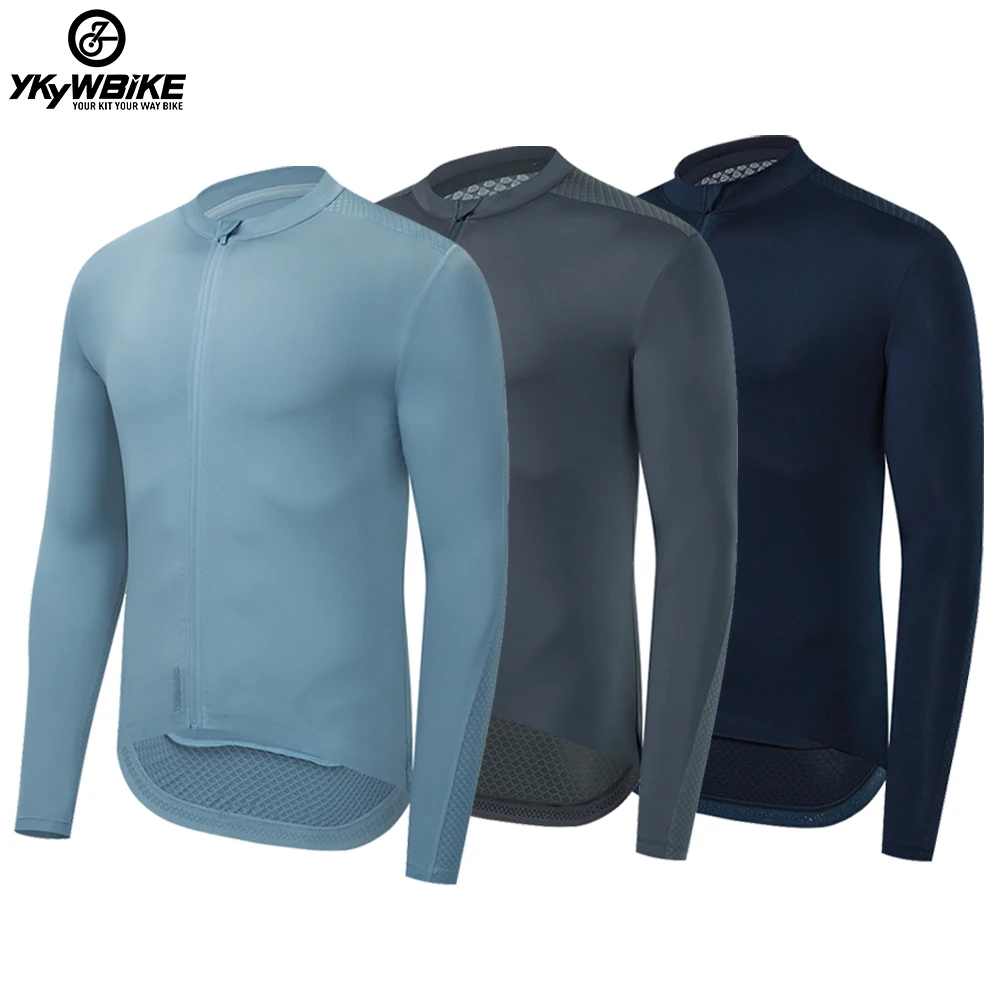 YKYWBIKE Autumn Cycling Jersey Breathable Long Sleeve Cycling Clothes for men Pro Team Race Bicycle Clothes Road Bike Clothing