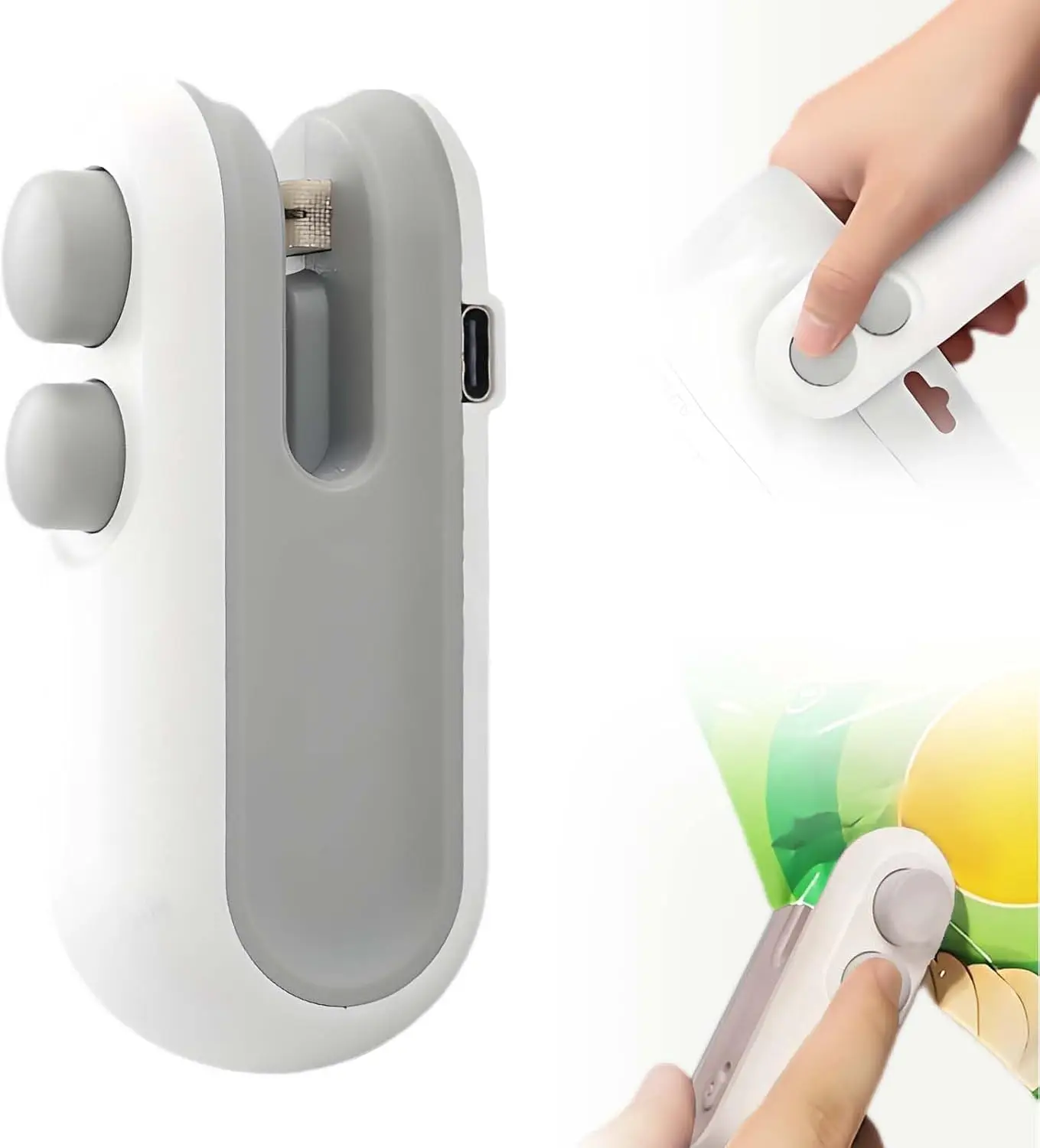 Mini Bag Sealer, 2026 Upgraded Portable Bag Resealer Handheld, Mini Bag Sealer with Cutter and Magnet, Vacuum Snack Bag Sealing Machine for Chips Plastic Bags Kitchen Gadgets