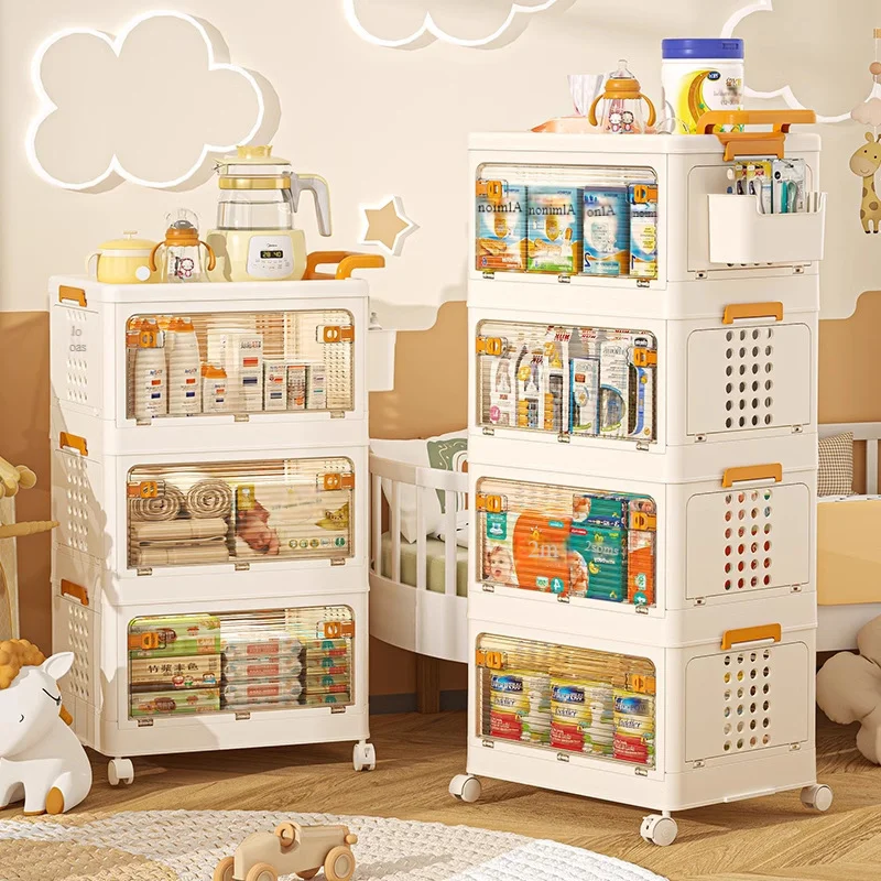 

Installation-free storage cabinet Household locker Foldable baby wardrobe Multi-layer living room toy finishing locker