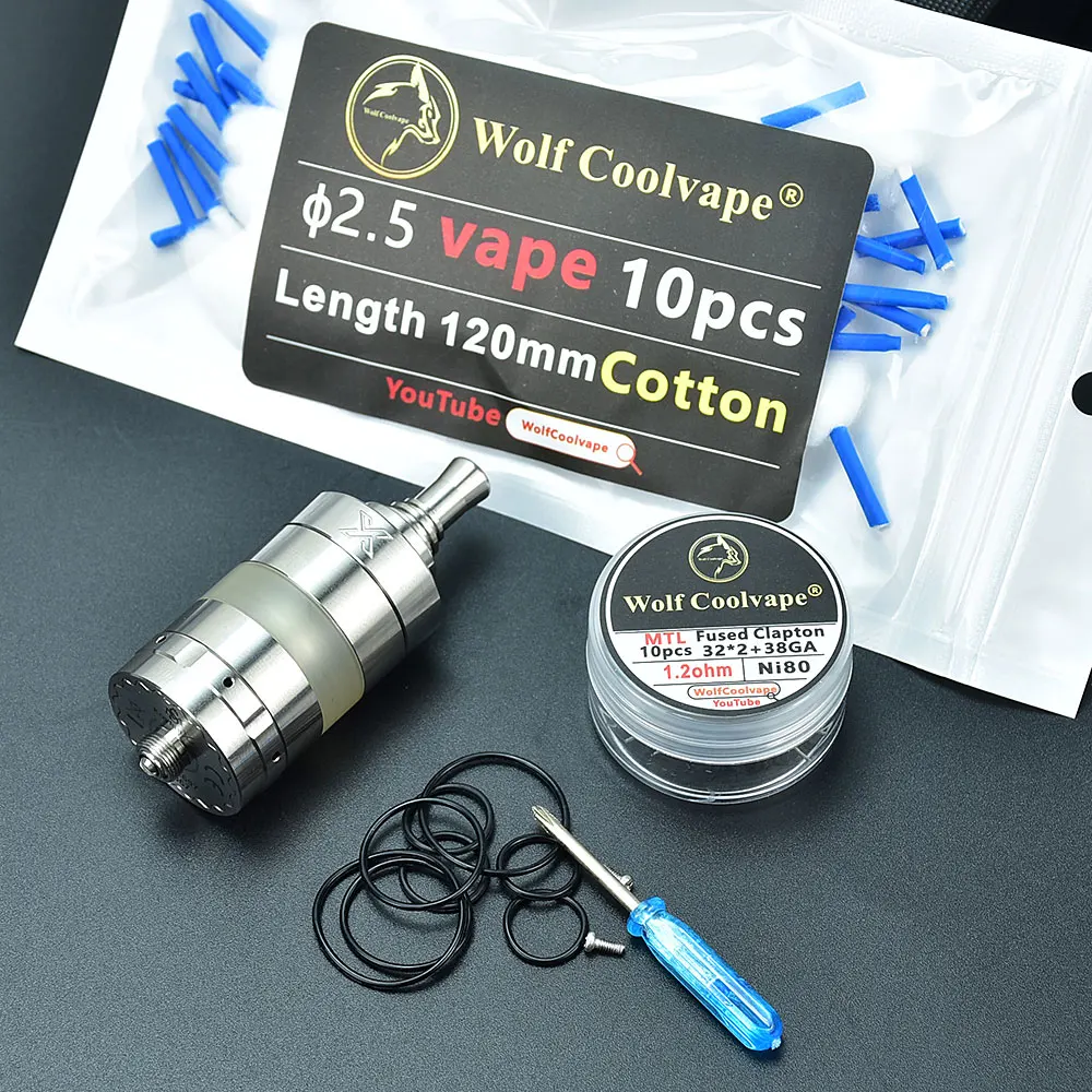 Kayfun-atomizador para vapeo modelo x rta, tanque reconstruible KF X Style MTL RTA, con punta de goteo 510 mtl, bobinas de 1.2ohm, 2,5mm de algodón, 316SS, 4ml, 24mm