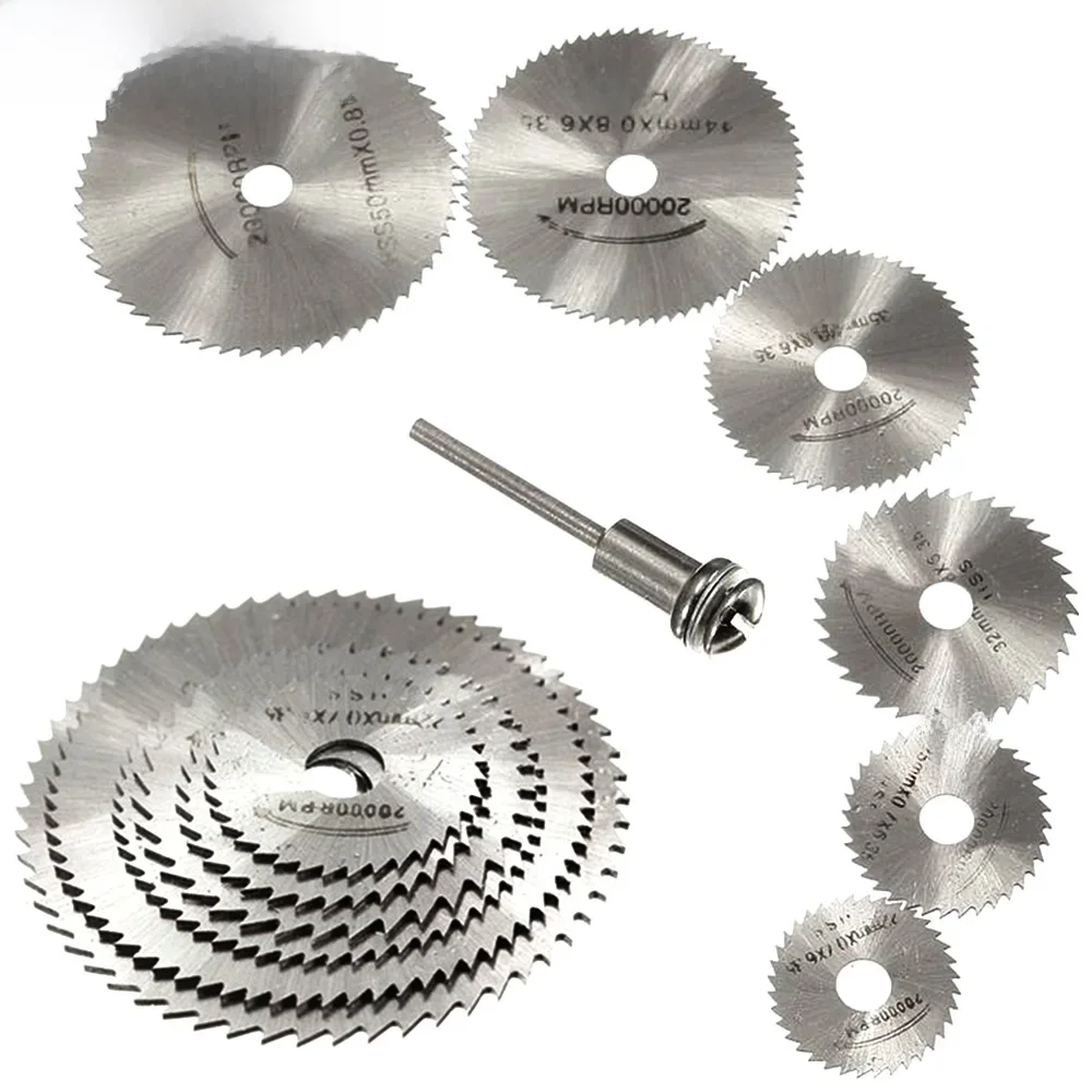 STONEGO 7 sztuk Mini zestaw brzeszczotów do pił tarczowych ze stali szybkotnącej 22mm-50mm z trzpieniem trzpienia 3.175mm/6.0mm do narzędzia obrotowego — zdjęcie 2