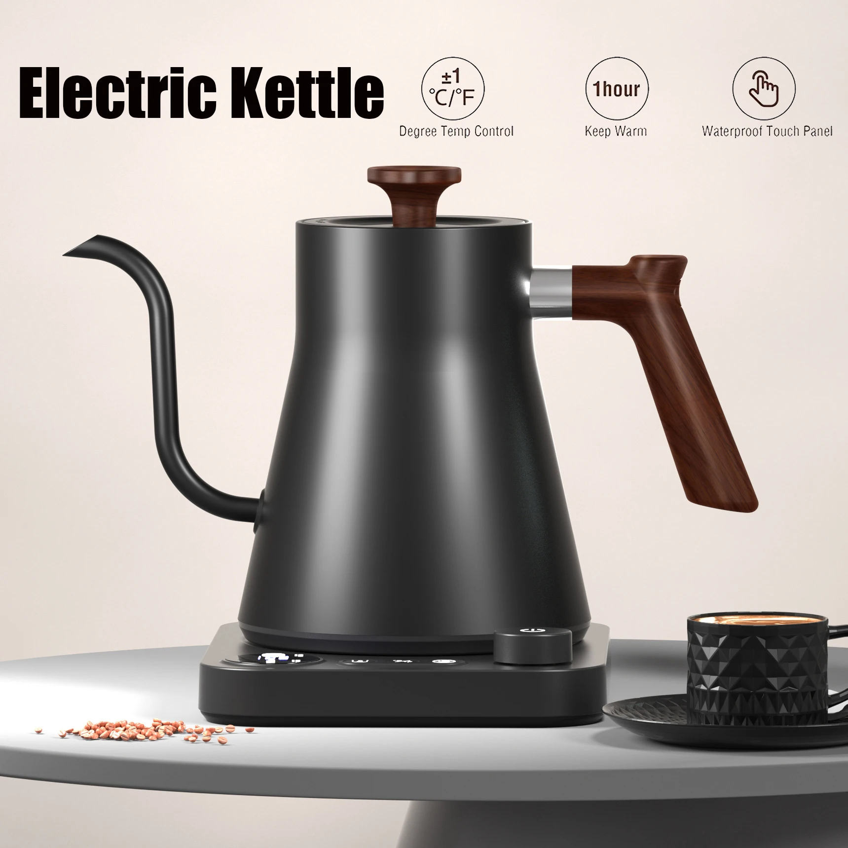 1200W Intelligent Constant Temperature Electric Kettle Hand Brewed Coffee Pot Gooseneck Pot Used for Brewing Milk Powder