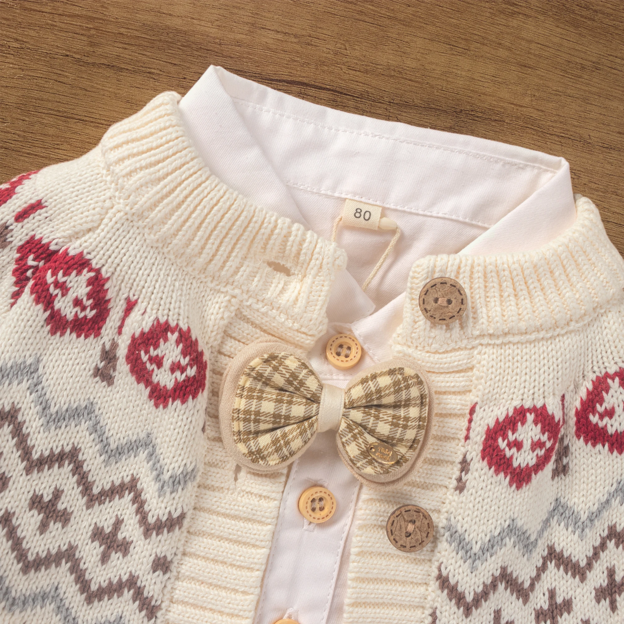 Spanisches Vintage-Kleidungsset für Babys, Jungen, Langarm-Strickjacke, Overall, Shorts, Outfit, Hochzeitsanzug für Kleinkinder, 1-4 Jahre – Detail 7