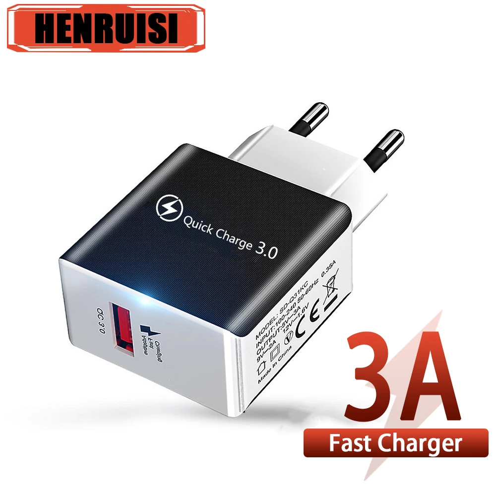 

3A USB Charger Fast Charging High Speed Charge QC3.0 Universal Mobile Phone Adapter For iPhone Xiaomi 13 Huawei Samsung Charger