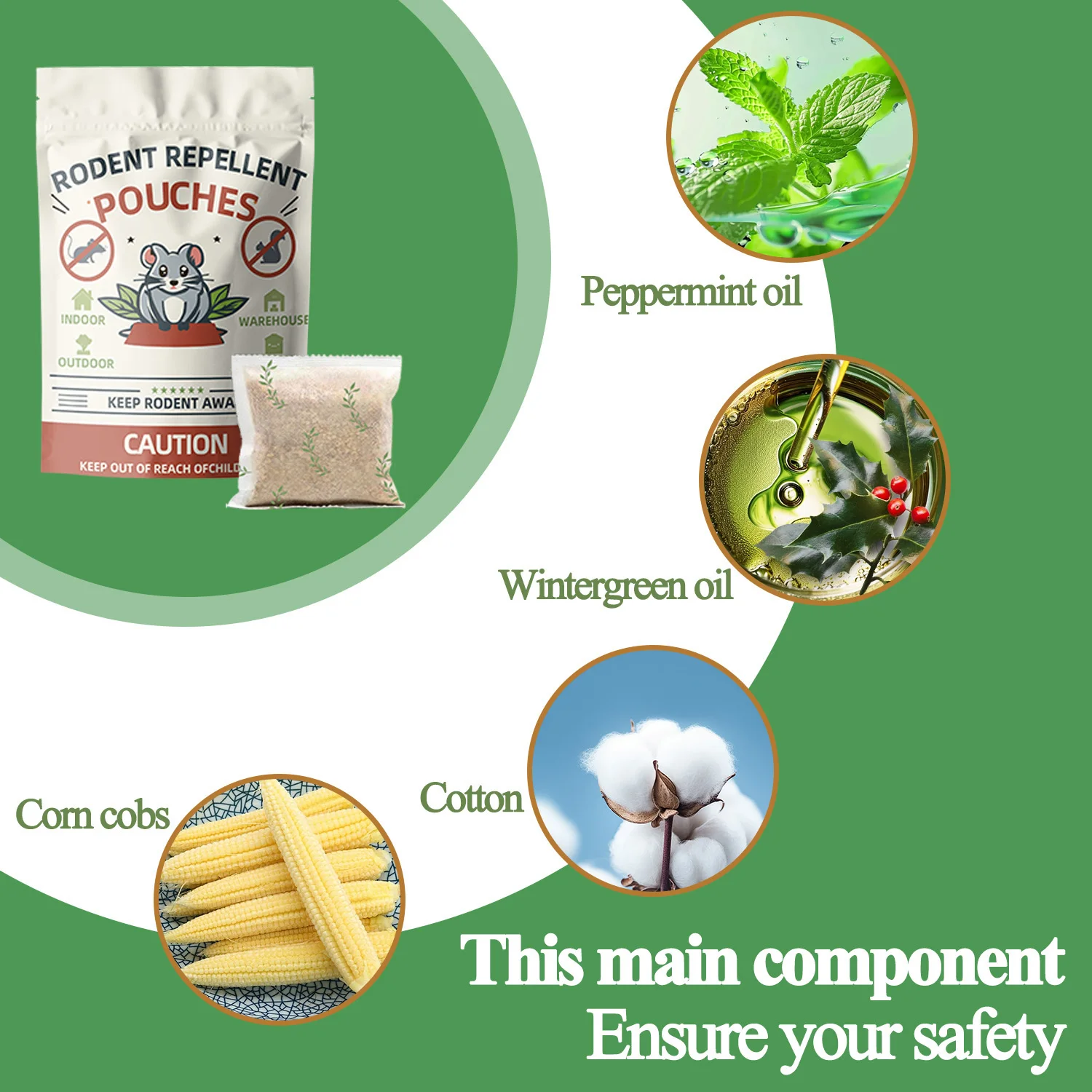 20 Pack Rodent Repellent Rat Deterrent Mice Repellent Pest Repellent Repels Rodents Mosquitoes Bats Lizards Spiders Ants Moths Roaches Silverfish