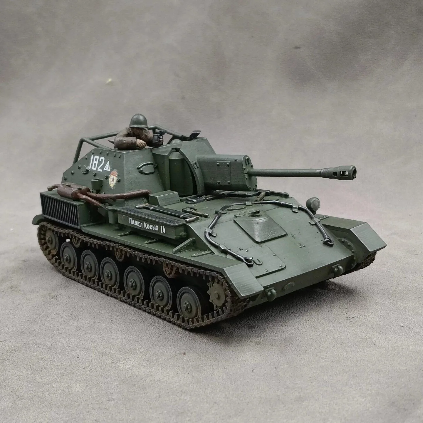 1/35 Soviet Union SU-76M (Russian: СУ-76М) self-propelled gun , SLA printing hand-colored finished model decorative ornament