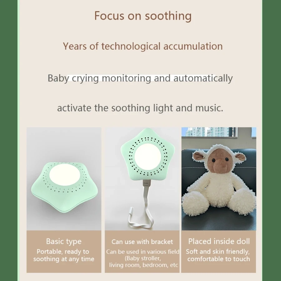 Płacząca maszyna do spania dziecka Biały szum Wózek do spania Wisząca maszyna Ciepła lampka nocna Dziecko Dzieci Płacząca lampa kojąca