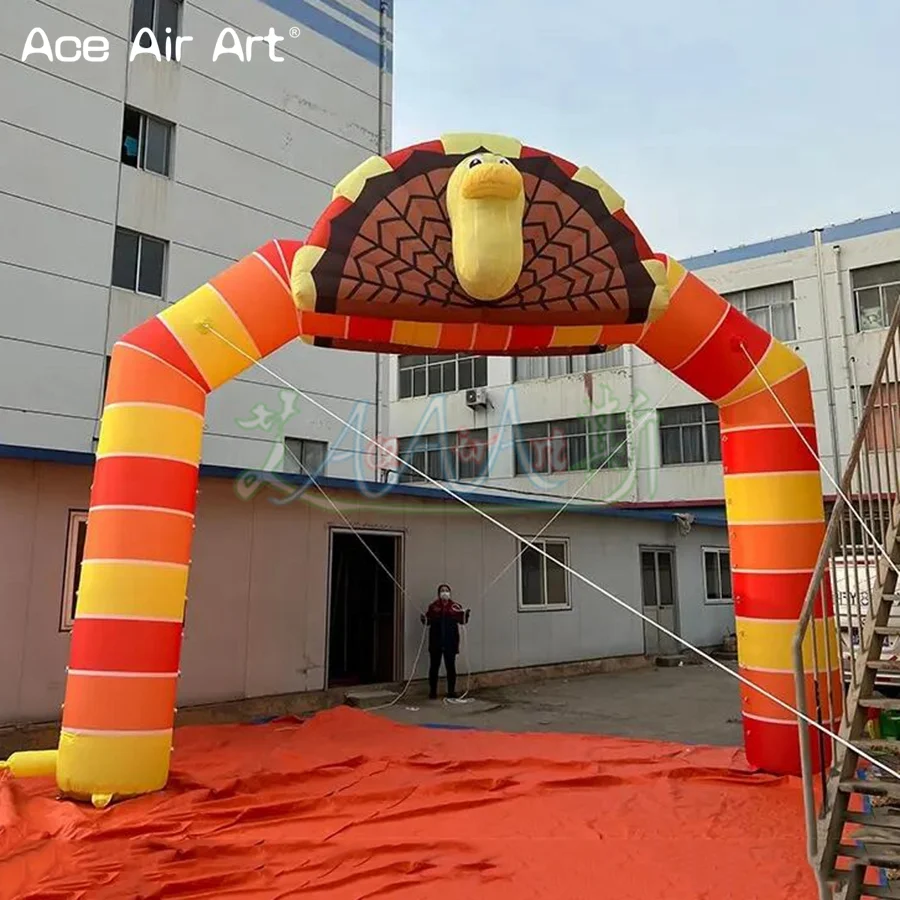 

Outdoor Thanksgiving Inflatable Turkey Arch Multicolor Customized Event Archway Entrance for Holiday Decoration or Advertising