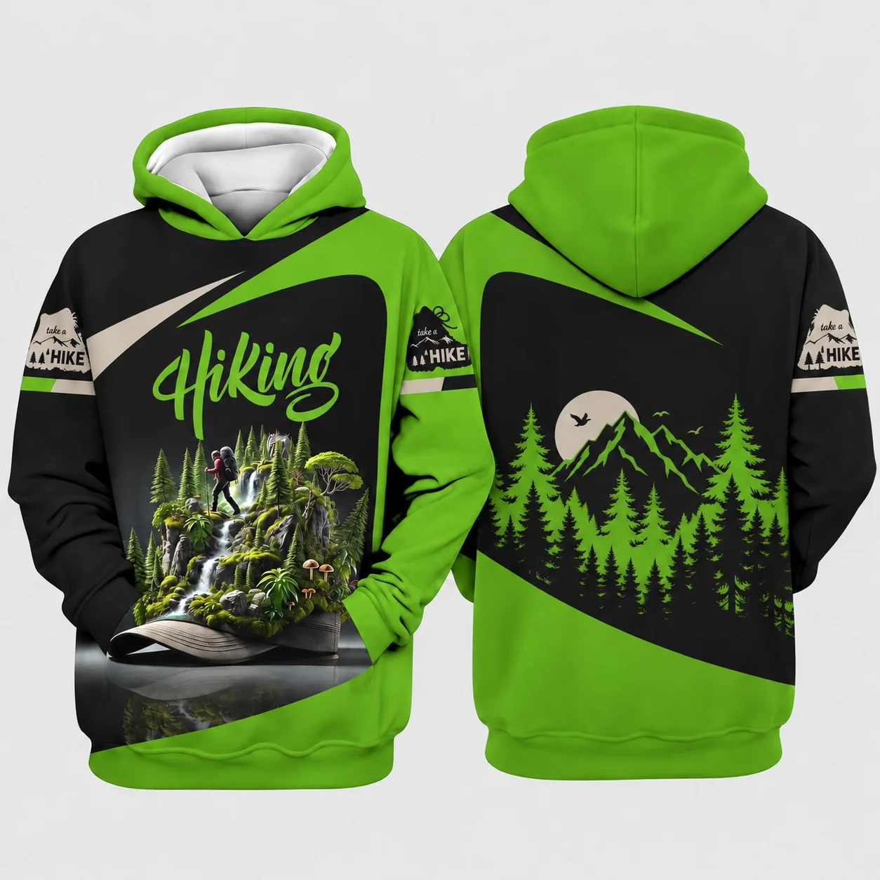 2026 New Men Hiking Hoodie Compass Graphic Sweatshirt Outdoor Adventure Pullover Hoodies Mountain Trekking Casual Streetwear Top