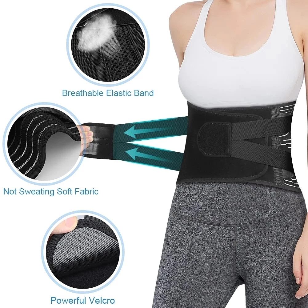 Lumbar Support Belt Adjustable Double Pull Back Breathable Medical Orthopedic Brace Spine Decompression Waist Traine Pain Relief