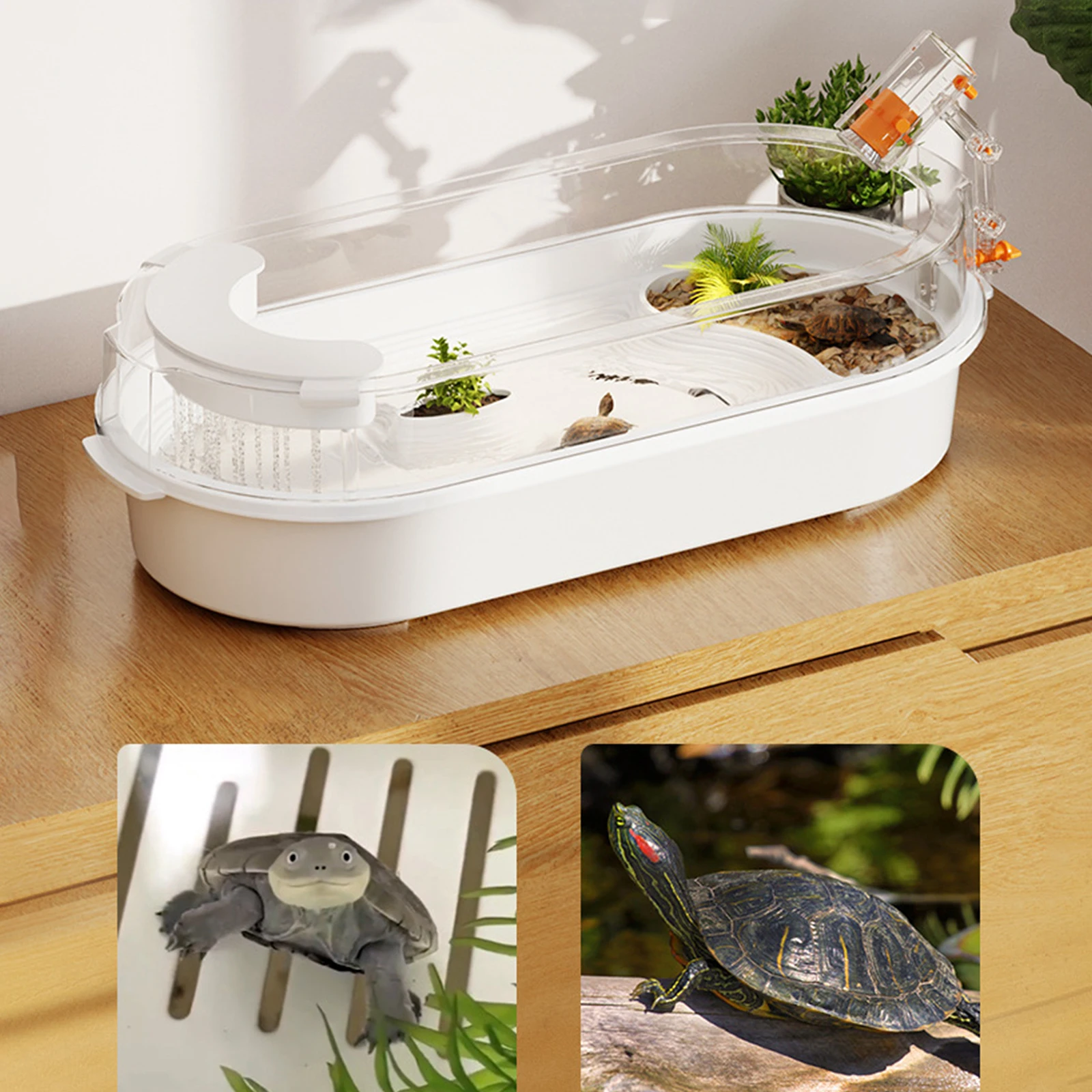 Turtle Tank Basking Ramp Accessories Breeding Box Supplies Resting with Platform Reptile Habitat for Frog Small Reptile Terrapin - view 5
