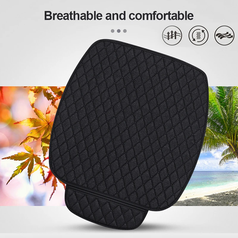 SEAMETAL 1 قطعة الكتان غطاء مقعد السيارة الأمامي تنفس الكتان وسادة مقعد السيارة المضادة للانزلاق كرسي السيارات حامي العالمي لسيارة سيدان Suv