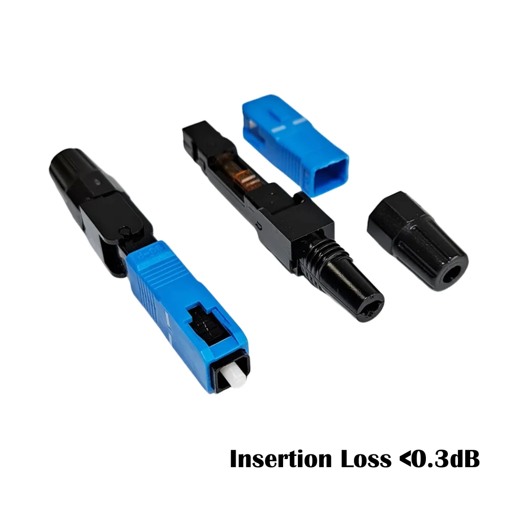 OMTiG Fiber Optic 150PCS  Field Assembly Fast Connector SMFTTH Embedded  SC UPC APC Cold Connector  Quick