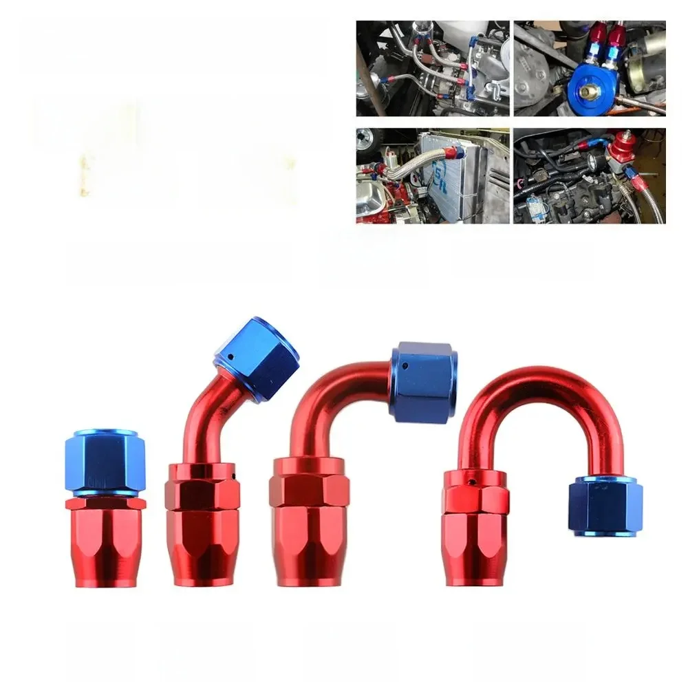 Uniwersalny AN4/AN6/AN8/AN10/AN12 prosty 0 ° /45 ° /90 ° /180 °   Zestaw adaptera końcówki węża olejowego do paliwa obrotowego, czerwony — zdjęcie 2