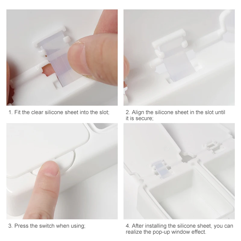 Caja organizadora de almacenamiento para estudio de uñas, caja de almacenamiento de escritorio, Mini hisopo de algodón emergente con tapa, plástico de algodón cosmético a prueba de polvo